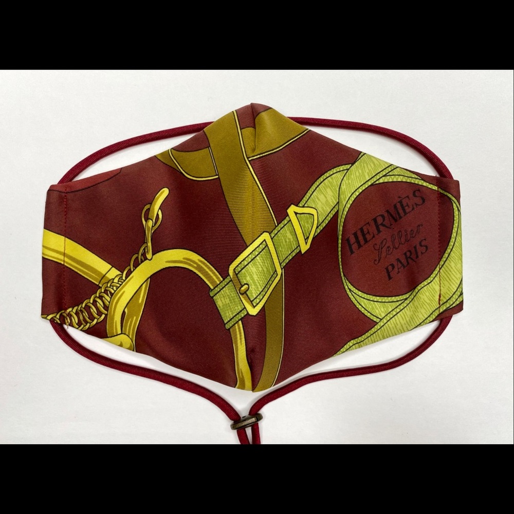 Luxury Face Mask Handcrafted With Designer Scarf, 3 Layers